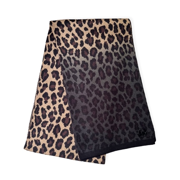 NWT Michael Kors Ombre Leopard Animal Print Knit Scarf MSRP $58 - Picture 2 of 4